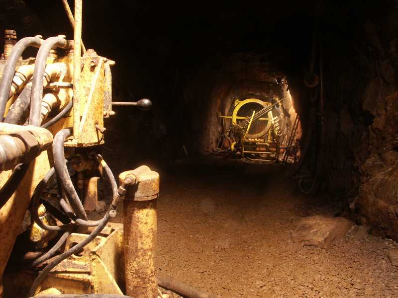 Probebohrwagen im Besucherbergwerk Ehrenfriedersdorf