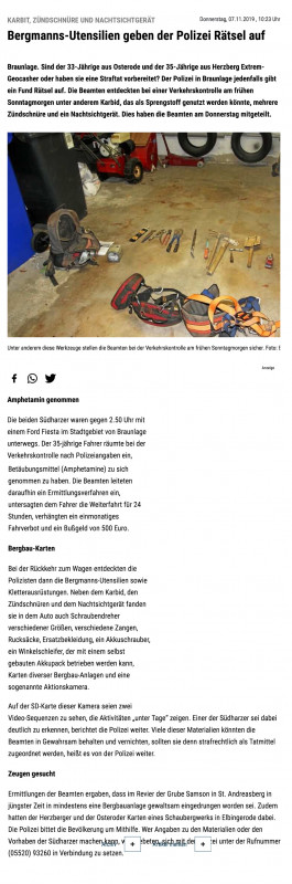2019_11_07_Bergmanns-Utensilien geben der Polizei Rätsel auf - Nachrichten aus Goslar und dem Harz - Goslarsche Zeitung - Goslarsche.de - Goslarsche Zeitung.jpg