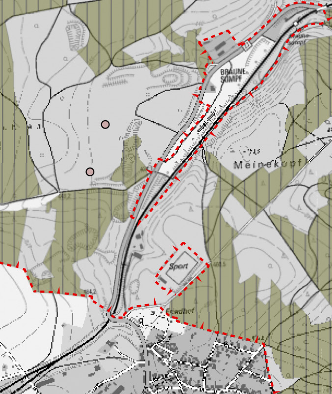 Ausschnitt FFH-Landesverordnung Detailkarte: Gebiet von gemeinschaftlicher Bedeutung (FFH-Gebiet)