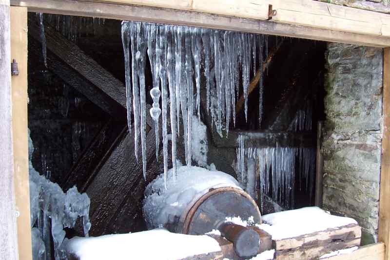 Wasserrad des Siebenschlehner Pochwerkes in Schneeberg