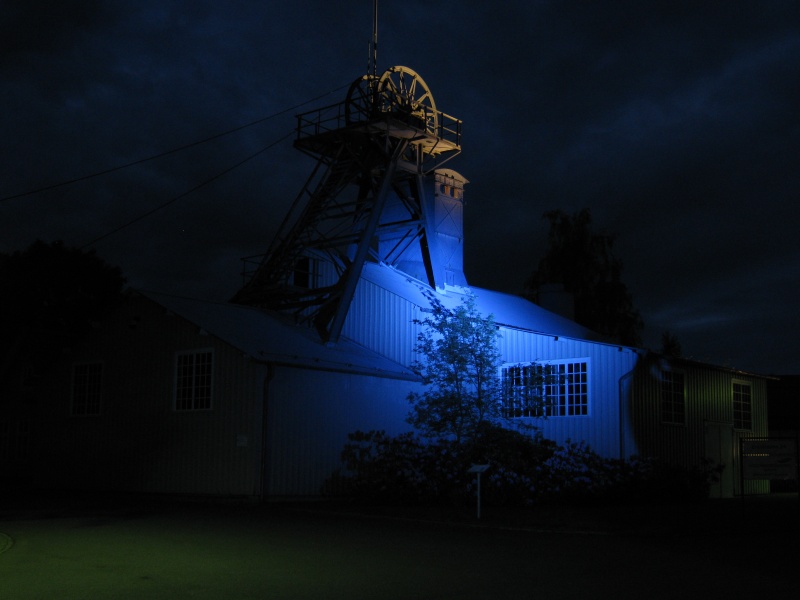 Abendliche Impression am Kaiser-Wilhelm-Schacht in Clausthal-Zellerfeld.