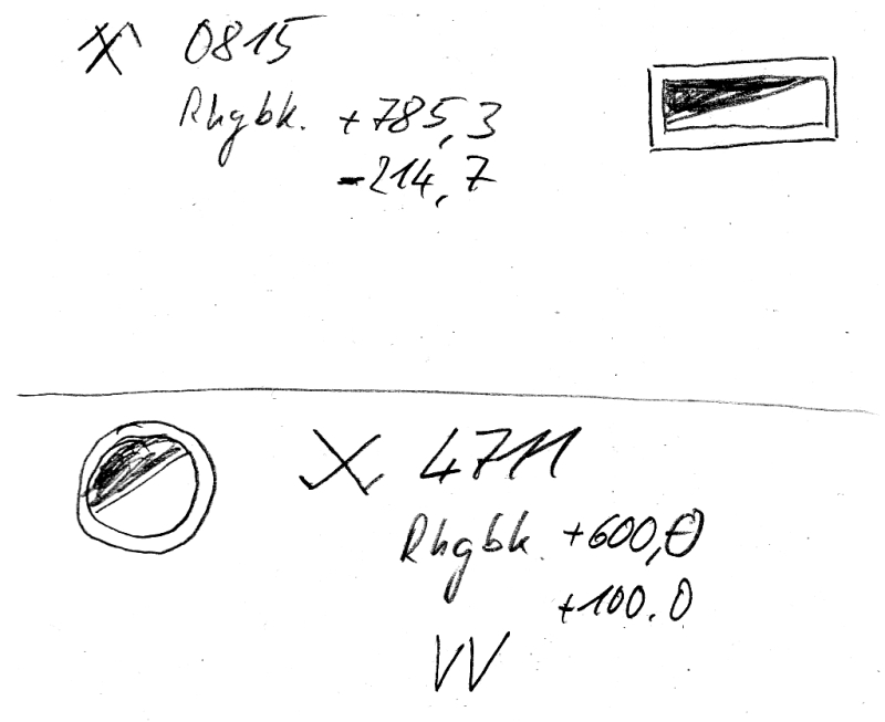 typische handschriftliche Darstellung von S&amp;E bei der Wismut.