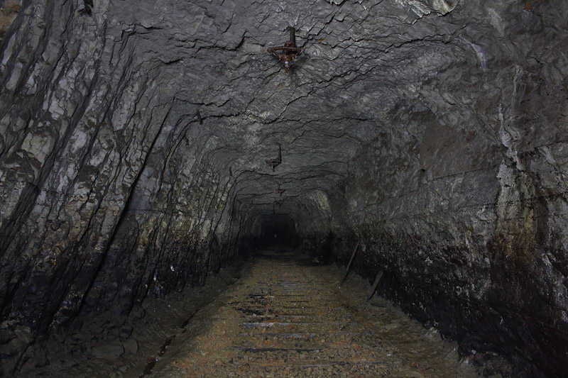 800 m hinter dem Mundloch im Schroederstollen