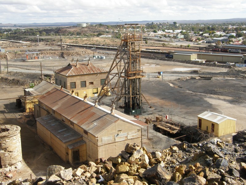 Das ehemalige Besucherbergwerk in Broken Hill, nun wieder Wetterschacht.