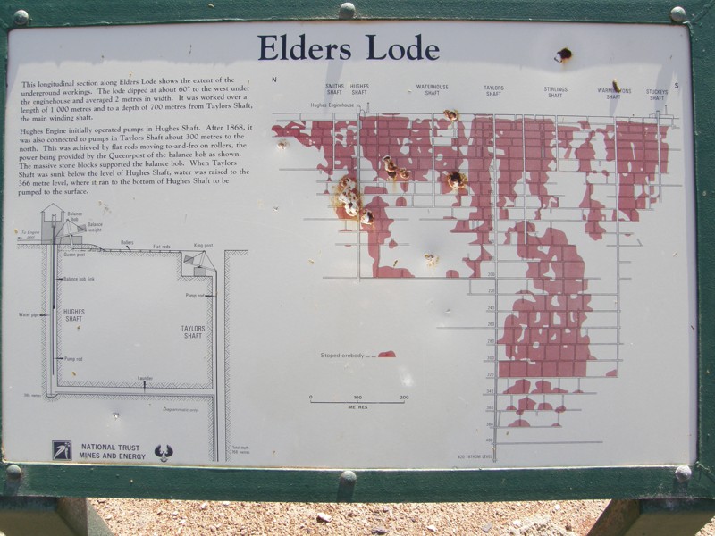 Elders Lode, einer der Erzkoerper der in Moonta abgebaut wurde.