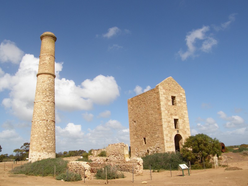 Erhaltens Maschinen- und Boilerhaus des Hughes Schachtes.