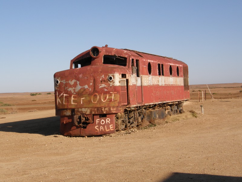 Eine Lok der alten Ghan.