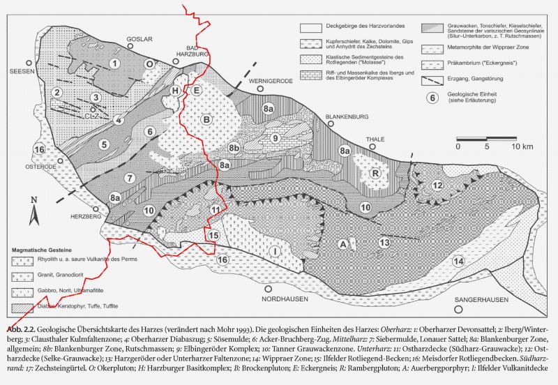 geologische Karte mit Grenze